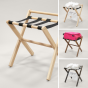 Easy 611 Poggiavaligie in Legno con Sponda e Cinghie