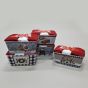 RUDOLPH Set 3 Lavette Mani 30 x 30 + Scatola di Latta Decorata Omaggio