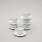 Set 6 Tazzine da Caffè con Piattino Plastica Dura Infrangibile Bianco