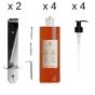 Kit Cortesia Completo di Staffa Acciaio + Sapone Liquido + Bagno Doccia + Dosatore Pompa (10 pz)