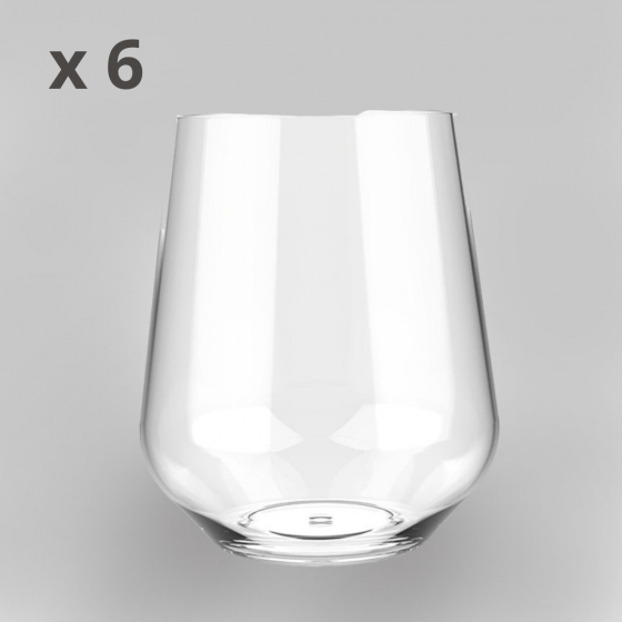 ELEGANCE Bicchieri Acqua Infrangibili Tritan 390 cc Trasparenti (conf. 6 pz) 