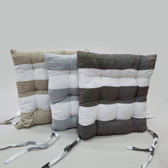 CHARLIE Cuscino Imbottito per Sedia da Pranzo 40 x 40 con Lacci
