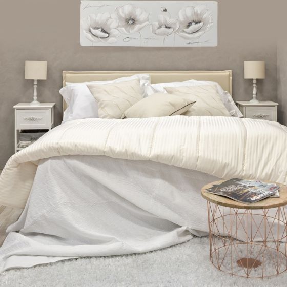 ALLURE Copriletto Bianco Shabby Chic per b&b, Misto Cotone