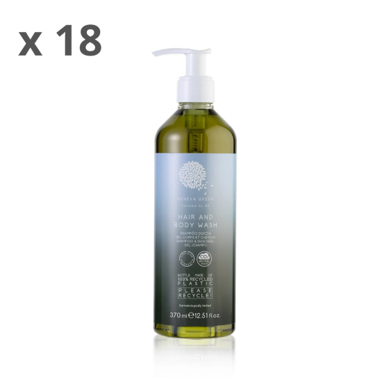 GENEVA GREEN Shampoo Doccia con Pump Flacone 370 ml Ricaricabile ( 18 PZ )