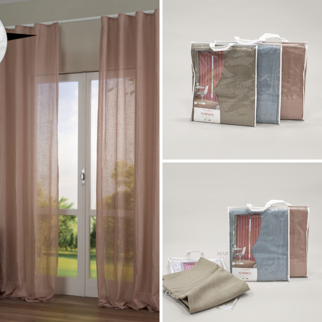 Tenda Oscurante con Ganci Beige in Velluto 290x245 cm