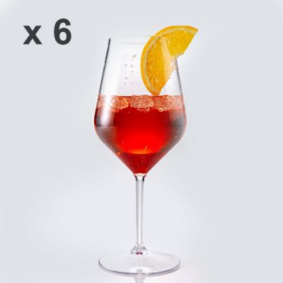 Calice Vino Cocktail Spritz Tritan Trasparente Riutilizzabile, Riciclabile, Infrangibile 470 cc (Cartone 6 pz)