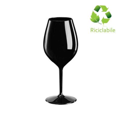 Calice Wine Cocktail, Tritan Riutilizzabile, Riciclabile, Infrangibile, Redone 510 cc Nero (Cartone da 6 pz) 